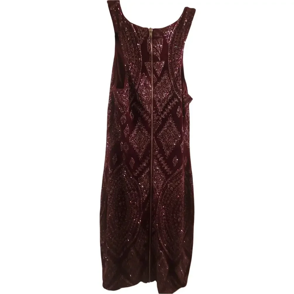 Vtg Y2K  Womens Speechless Sparkly Burgundy Sleeveless Dress Party Dance Size 7
